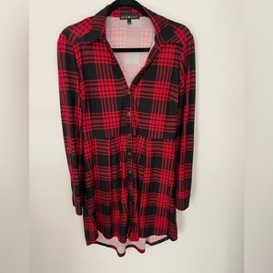 Derek Heart Jersey Belted Shirt Dress